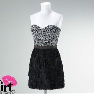 1920s Flapper Girl Inspired Strapless Prom Banquet Dress